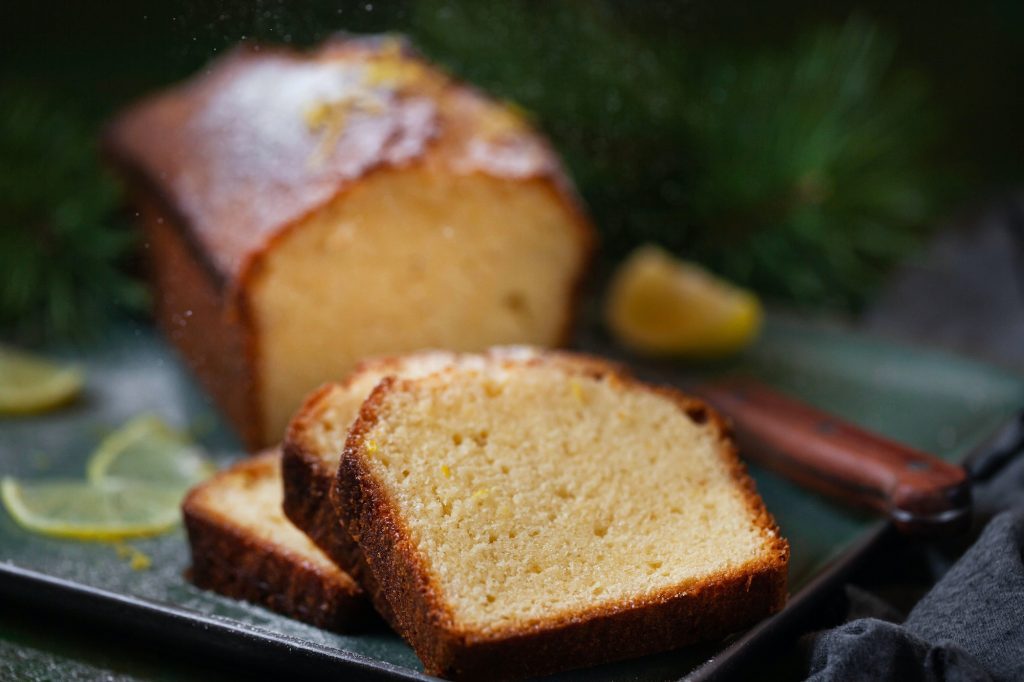 Delicious homemade lemon loaf (pound) cake