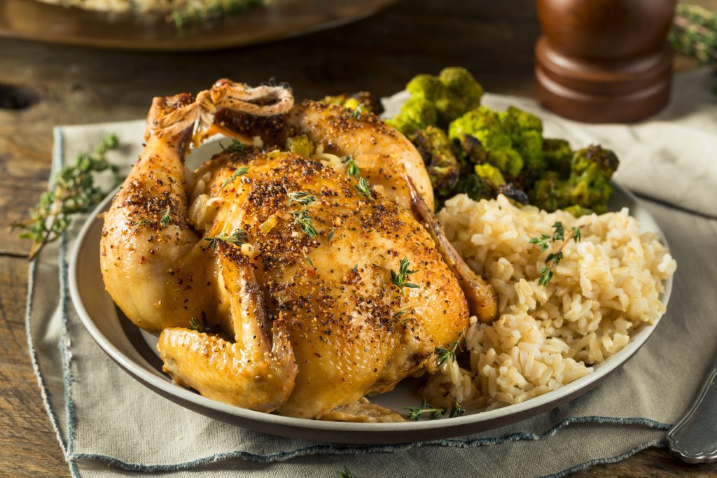 Herby Baked Cornish Game Hens